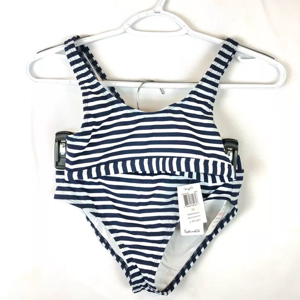 Splendid Girl’s Size 10 Navy Stripe Bikini Swimsuit Set